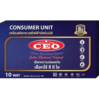 CEO เครื่องตัดไฟฟ้าอัตโนมัติ 10 ช่อง 63A กันดูด