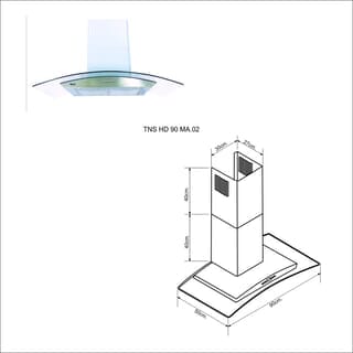TECNOPLUS  ชุดเซ็ทเครื่องดูดควัน รุ่น TNP HD 90MA(02)+ เตาฝังหน้ากระจก TNS HB S1 GB