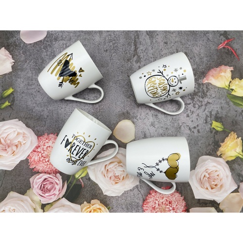 AILO แก้วเซรามิค 8 ซม. 350 มล. SNOW-07 สีขาว