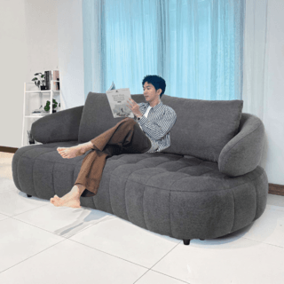 Relax studio โซฟาผ้าปรับอเนกประสงค์ 3 ที่นั่ง ขนาด 222x112-133x88 ซม. รุ่น Kepple สีชาร์โคล