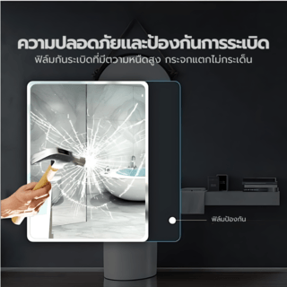Nice กระจกเงาไม่มีกรอบ ทรงเหลี่ยม รุ่น JLLS010 ขนาด 45x60ซม. สีใส