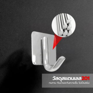 Iris ขอแขวนสแตนเลส 1 ขอ รุ่น HC04 ขนาด 2.9×5×4 ซม. สีเงิน