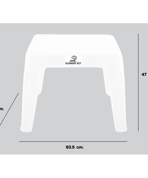 SUMMER SET โต๊ะพลาสติก รุ่นแฟนซี FT-227/A สีขาว 