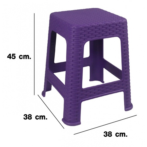 SUMMER SETเก้าอี้พลาสติกทรงเหลี่ยม ลายหวาย รุ่น แบมบู FT-232/A สีม่วง