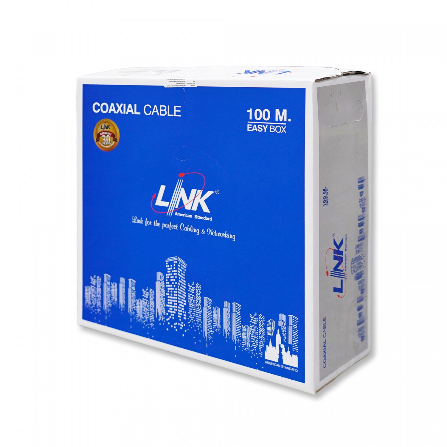 LINK สายเคเบิ้ล CCTV RG6 รุ่น CB-0106APWB-1 มีสายไฟ (100 M) สีดำ