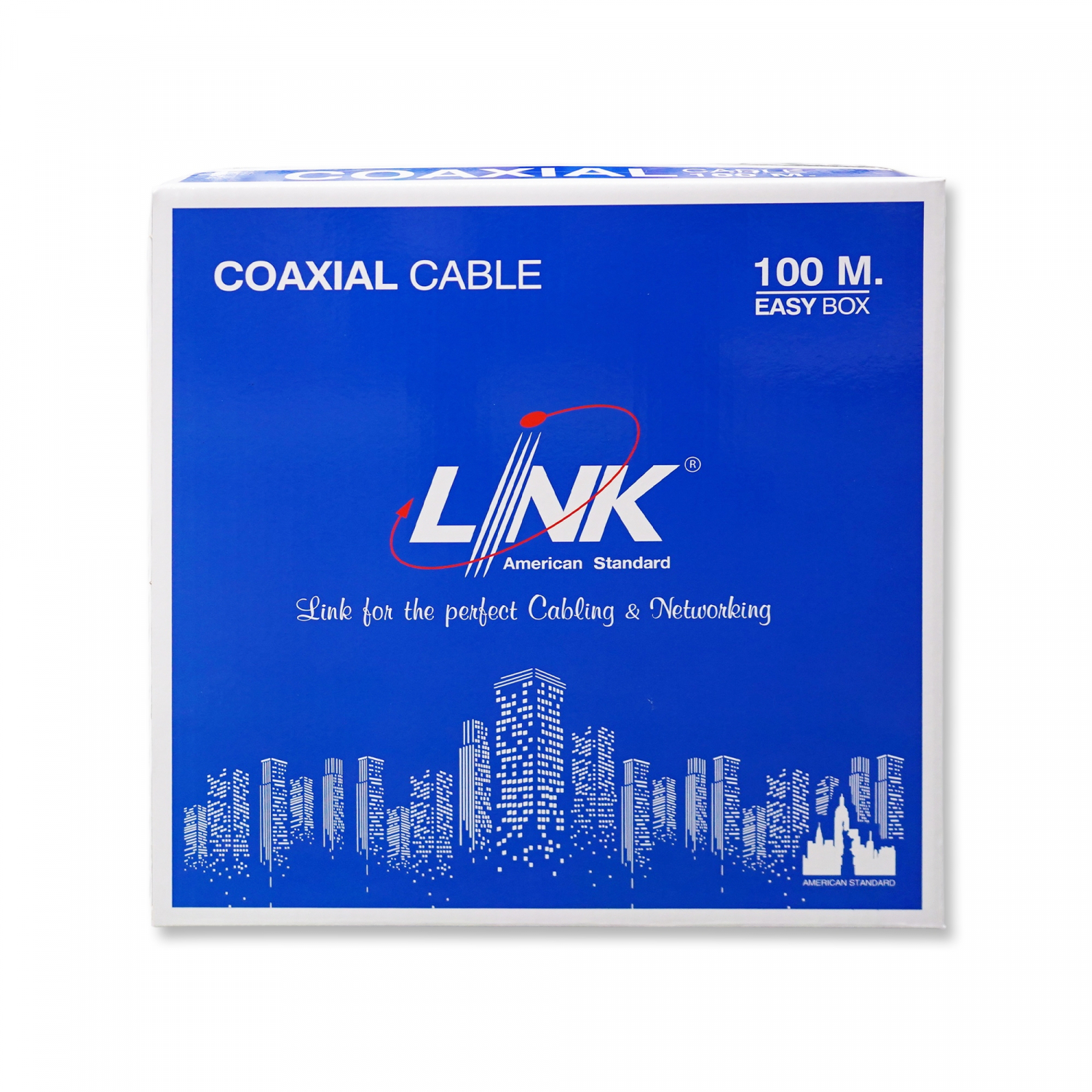 LINK สายเคเบิ้ล CCTV RG6 รุ่น CB-0106APWB-1 มีสายไฟ (100 M) สีดำ