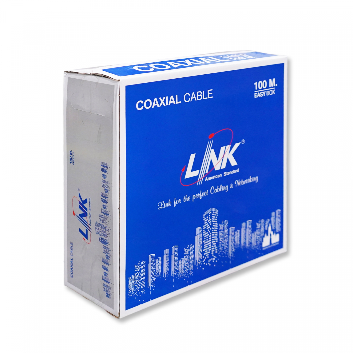 LINK สายเคเบิ้ล CCTV RG6 รุ่น CB-0106APWB-1 มีสายไฟ (100 M) สีดำ