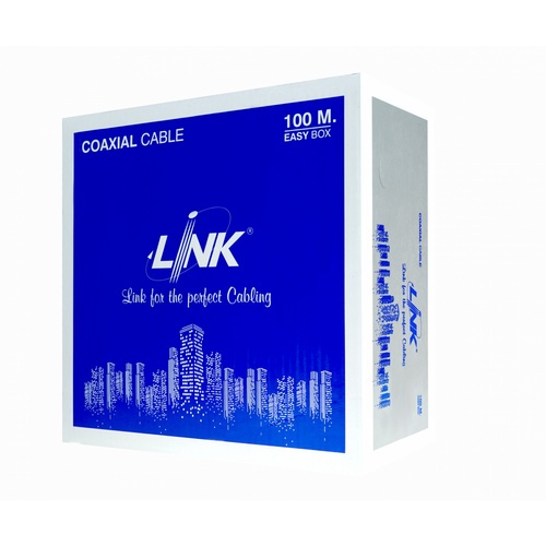 LINK สายเคเบิ้ล  CCTV RG6 มีสายไฟ (100 M./Box) รุ่น CB-0106APWA-1 สีดำ