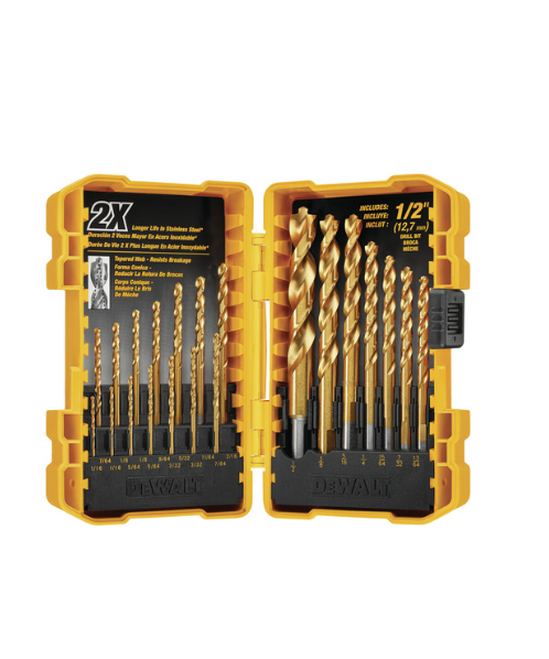 DEWALT ชุดดอกเจาะเหล็กไทเทเนียม 21 ชิ้น DW1361