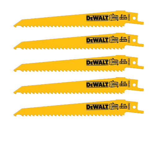 DEWALT ใบเลื่อยชัก 6 นิ้ว DW4802 ตัดไม้ (Pack 5) 