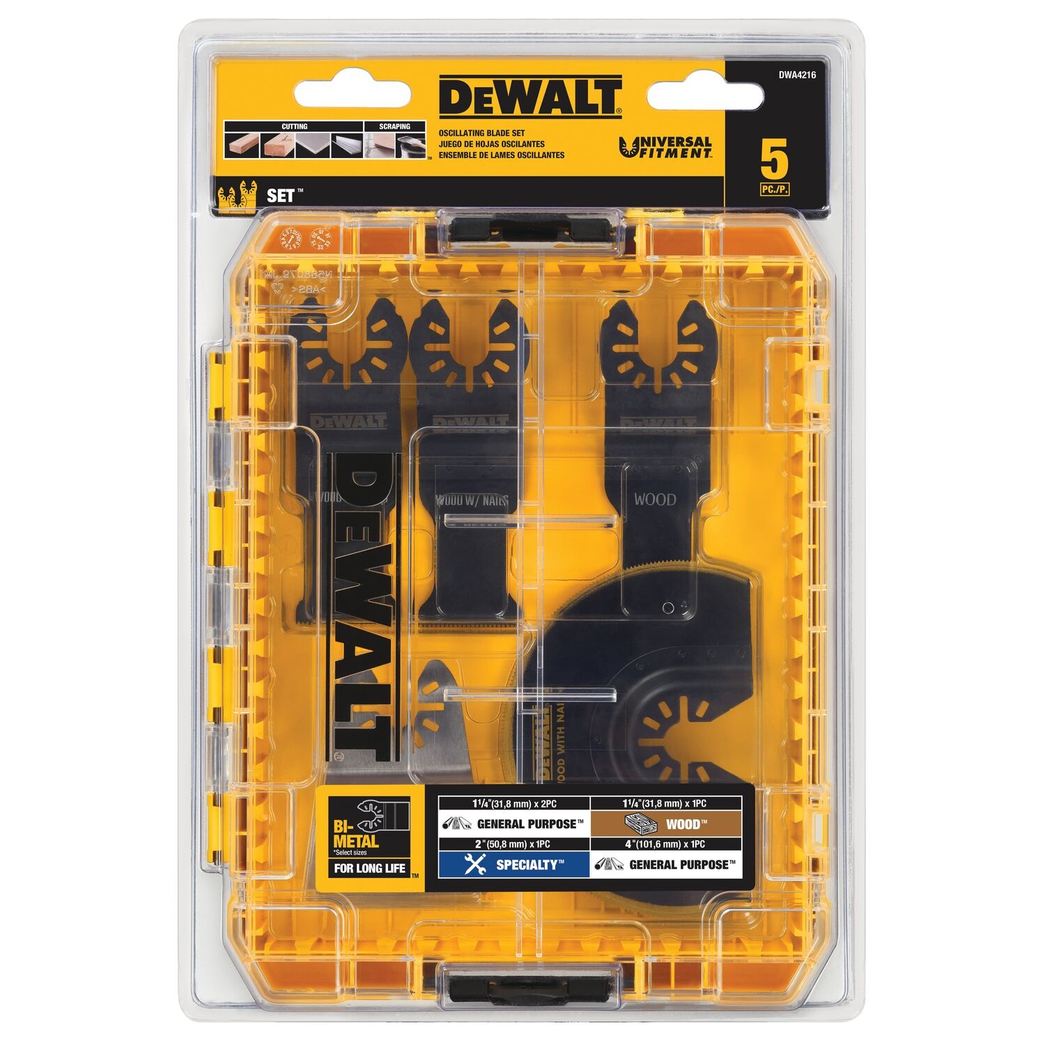 DEWALT ชุดใบมีดเครื่องมือสั่น 5 ชิ้น DWA4216