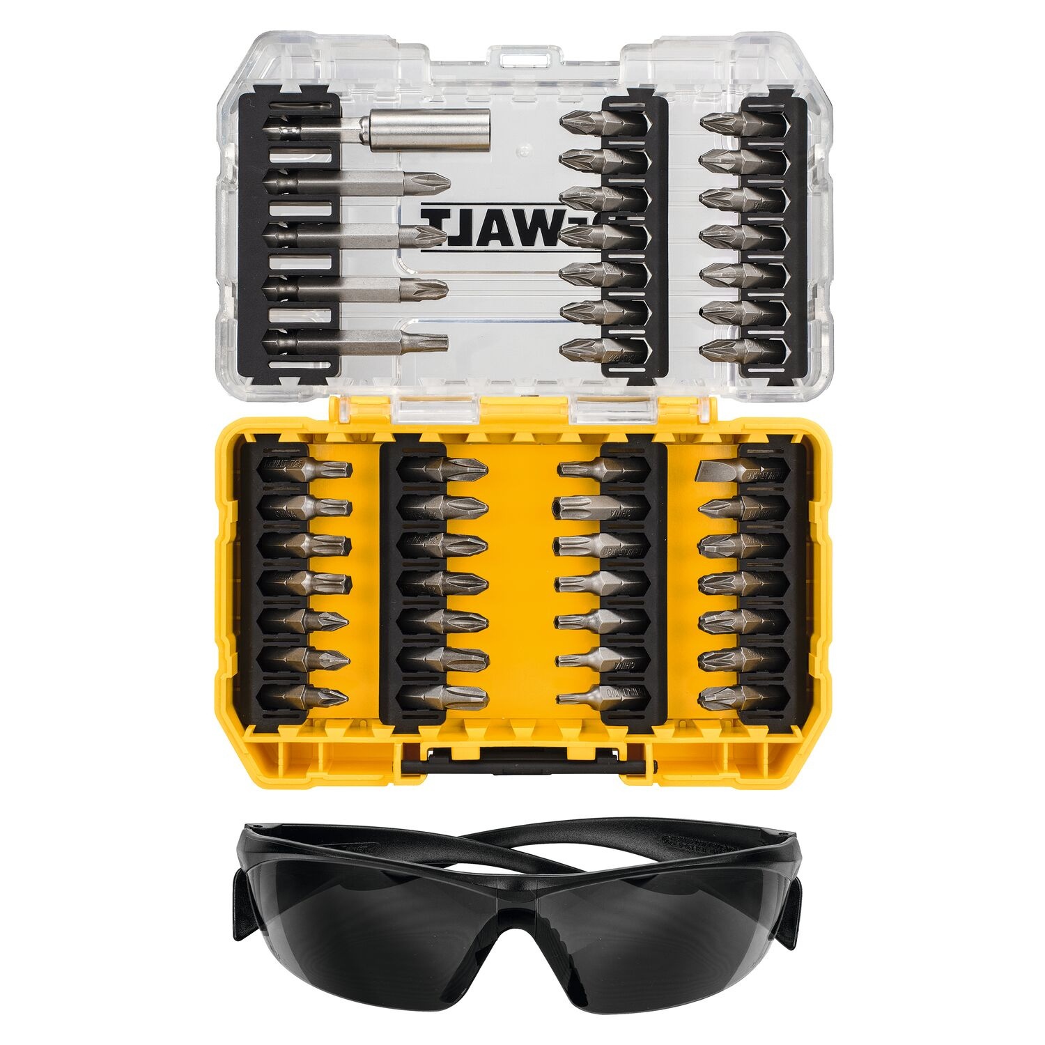 DEWALT ชุดดอกไขควง 47 ชิ้น DT70703-QZ พร้อมแว่นตานิรภัย
