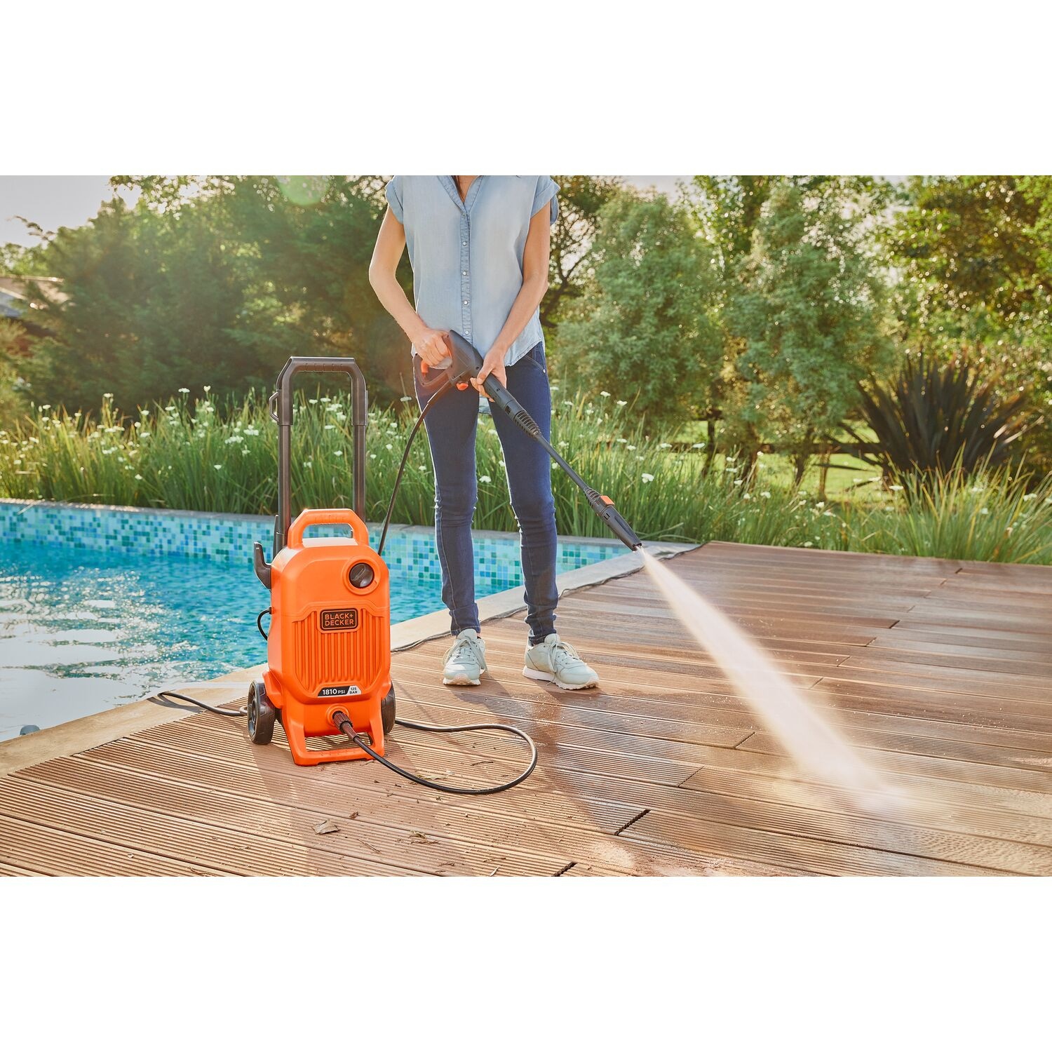 BLACK+DECKER เครื่องฉีดน้ำแรงดันสูง 125 บาร์ 1,700W BEPW1800TTH-B1
