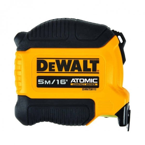 DEWALT ตลับเมตร 5M Atomic(Finger Lock) รุ่น DWHT38112-30 สีเหลือง-ดำ