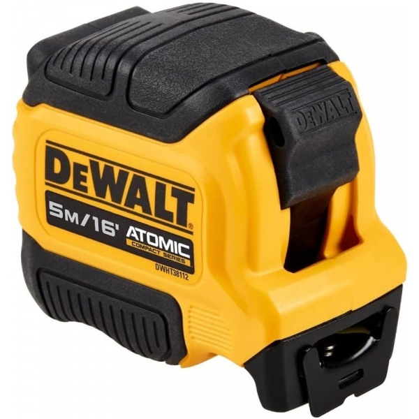 DEWALT ตลับเมตร 5M Atomic(Finger Lock) รุ่น DWHT38112-30 สีเหลือง-ดำ