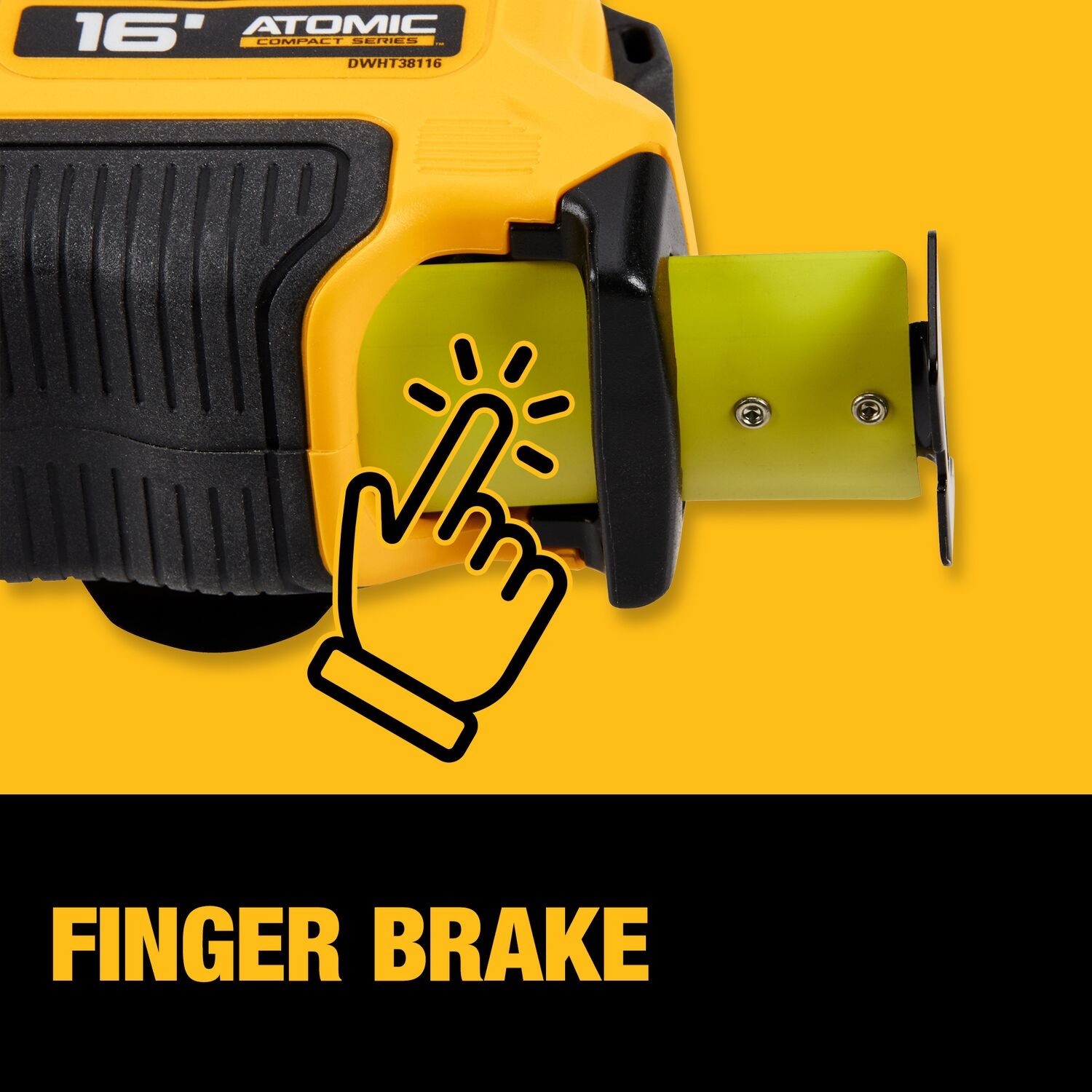 DEWALT ตลับเมตร 8M Atomic(Finger Lock) รุ่น DWHT38118-30