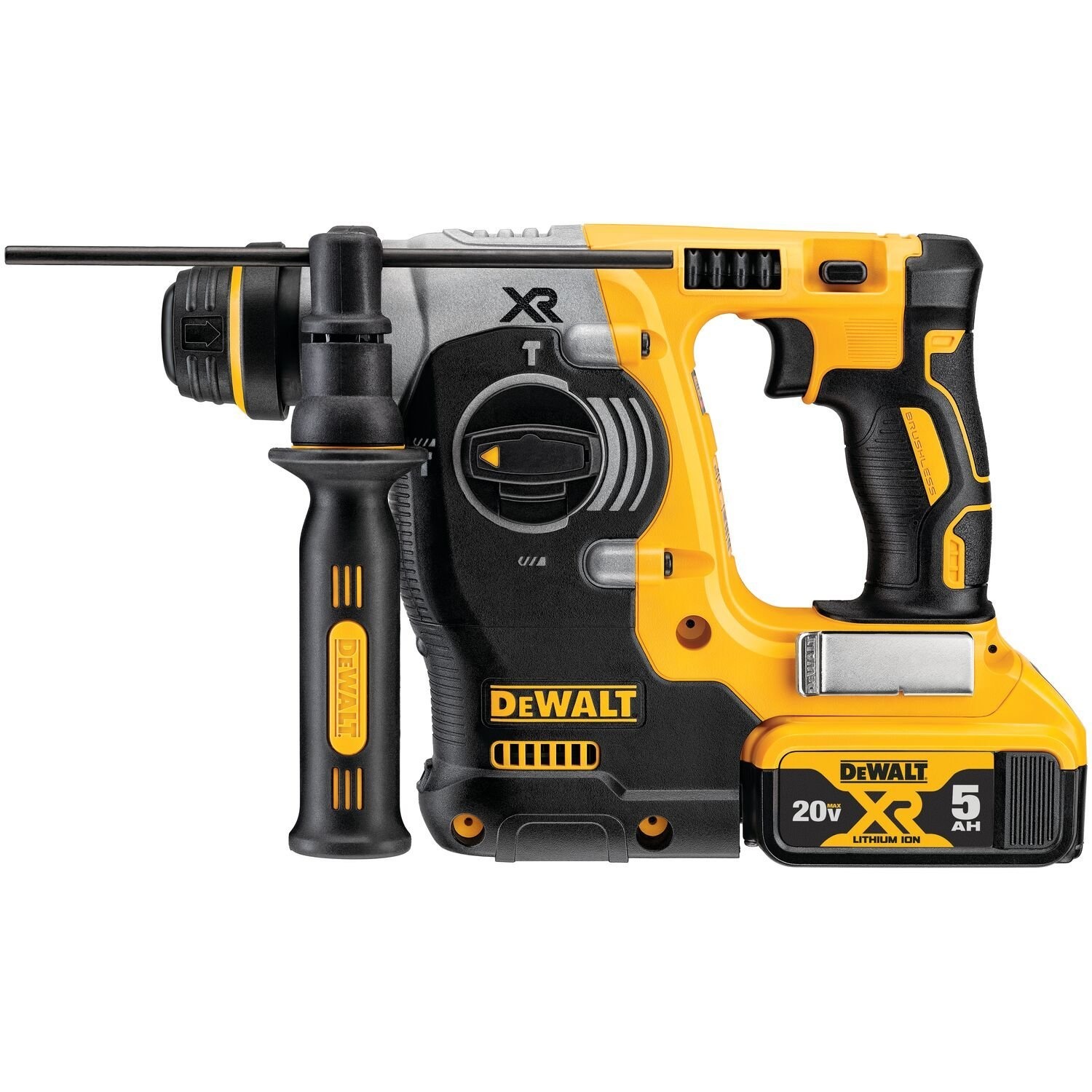 DEWALT สว่านโรตารี่ไร้สาย 26มม.(20V Max) ไร้แปรงถ่าน SDS-Plus รุ่น DCH273P1T-B1 พร้อมแบตเตอรี่ 5.0AH กล่องพลาสติก