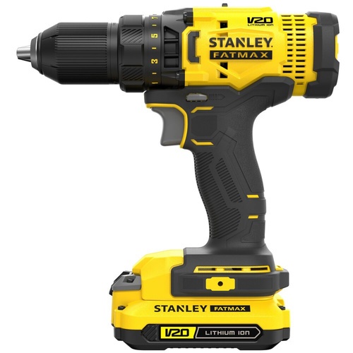 STANLEY สว่านกระแทกไร้สาย 20V รุ่น SCD711D2KA-B1 พร้อมแบตเตอรี่ 2.0 Ah และดอกสว่าน 100 ชิ้น