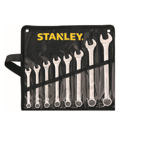 STANLEY ชุดประแจแหวนข้าง ปากตาย 8 ชิ้น + ซองผ้าสีดำ STMT80940-8