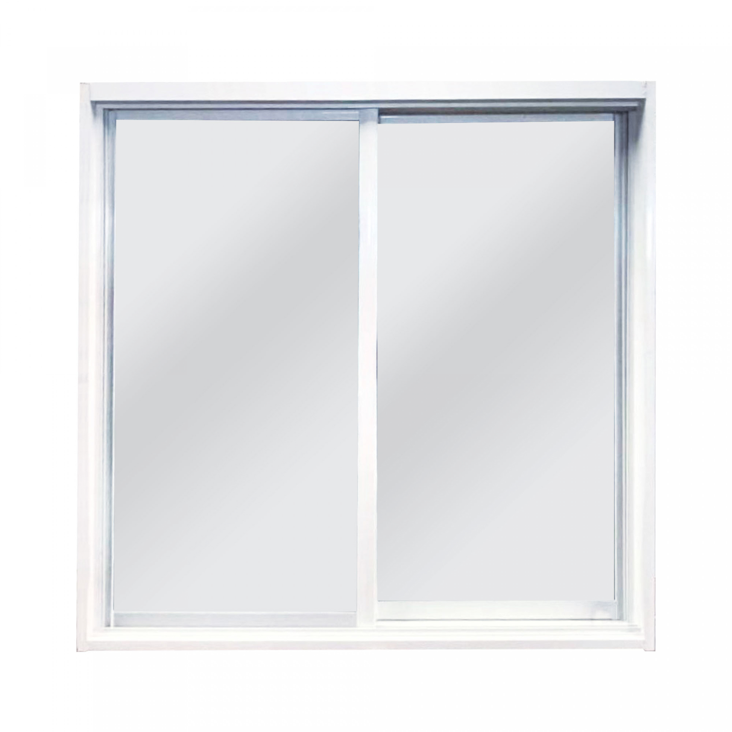 WELLINGTAN (LIKE) หน้าต่างอะลูมิเนียม บานเลื่อน SS 100x100ซม. สีขาว ไม่มีมุ้ง