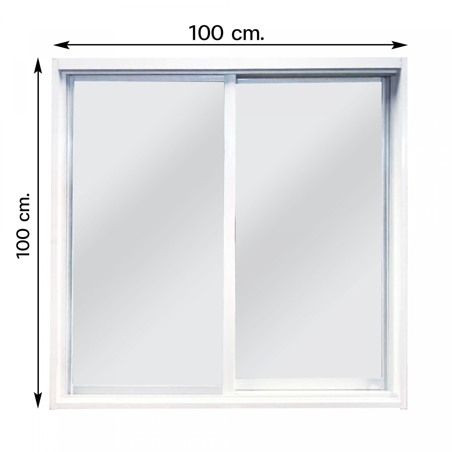 WELLINGTAN (LIKE) หน้าต่างอะลูมิเนียม บานเลื่อน SS 100x100ซม. สีขาว ไม่มีมุ้ง