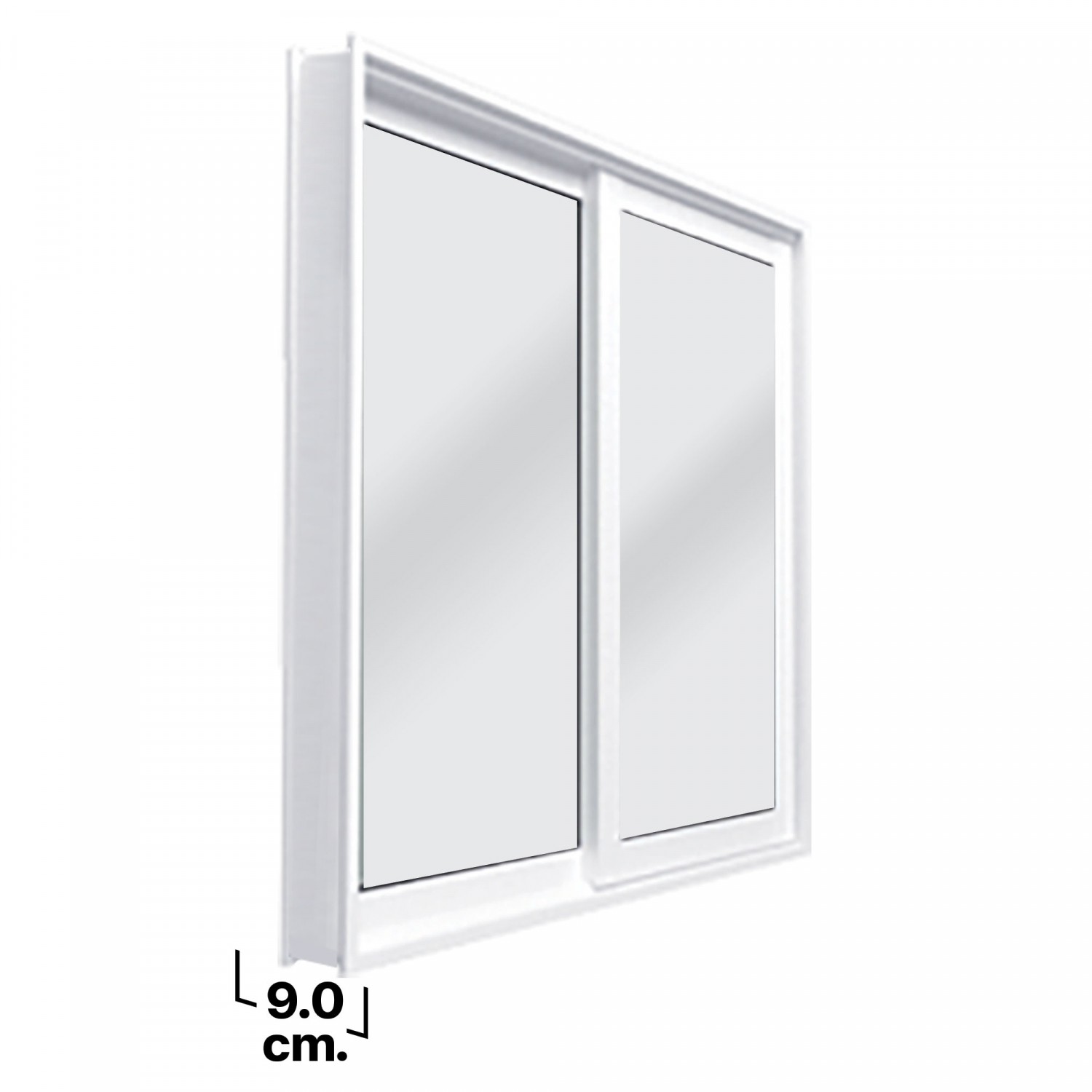 WELLINGTAN (LIKE) หน้าต่างอะลูมิเนียม บานเลื่อน SS 100x100ซม. สีขาว ไม่มีมุ้ง