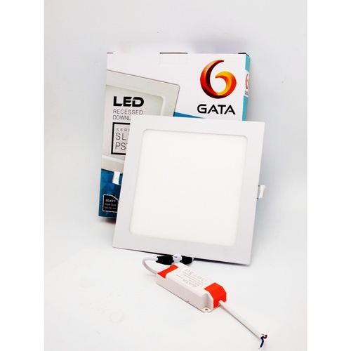 GATA โคมดาวไลท์ LED แบบฝังฝ้าหน้าเหลี่ยม ขอบสีขาว 6นิ้ว 15W รุ่น Slim1 แสงเดย์ไลท์