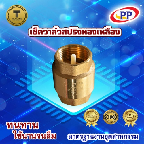 PP เช็ควาล์วสปริงทองเหลือง 1/2