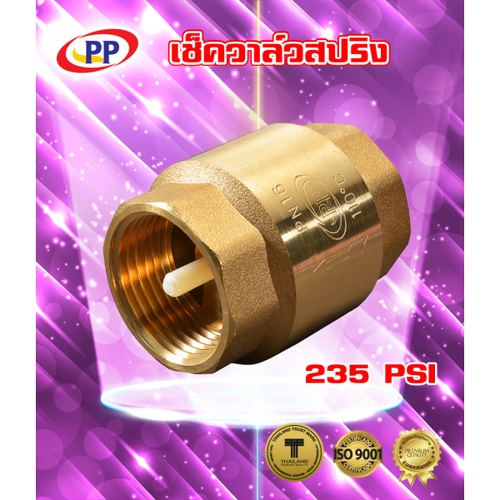 PP เช็ควาล์วสปริงทองเหลือง 1/2