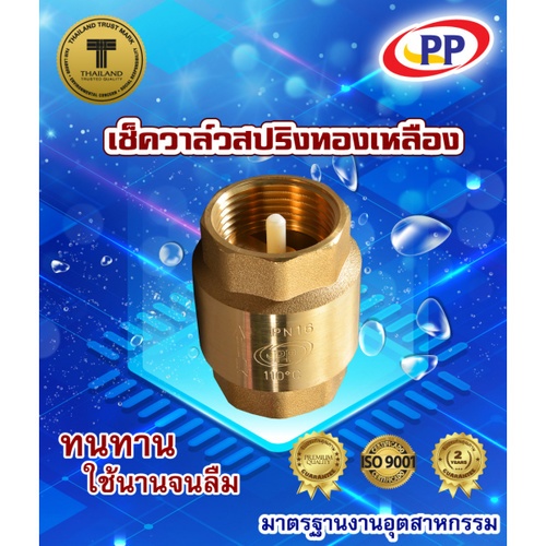 PP เช็ควาล์วสปริงทองเหลือง 3/4