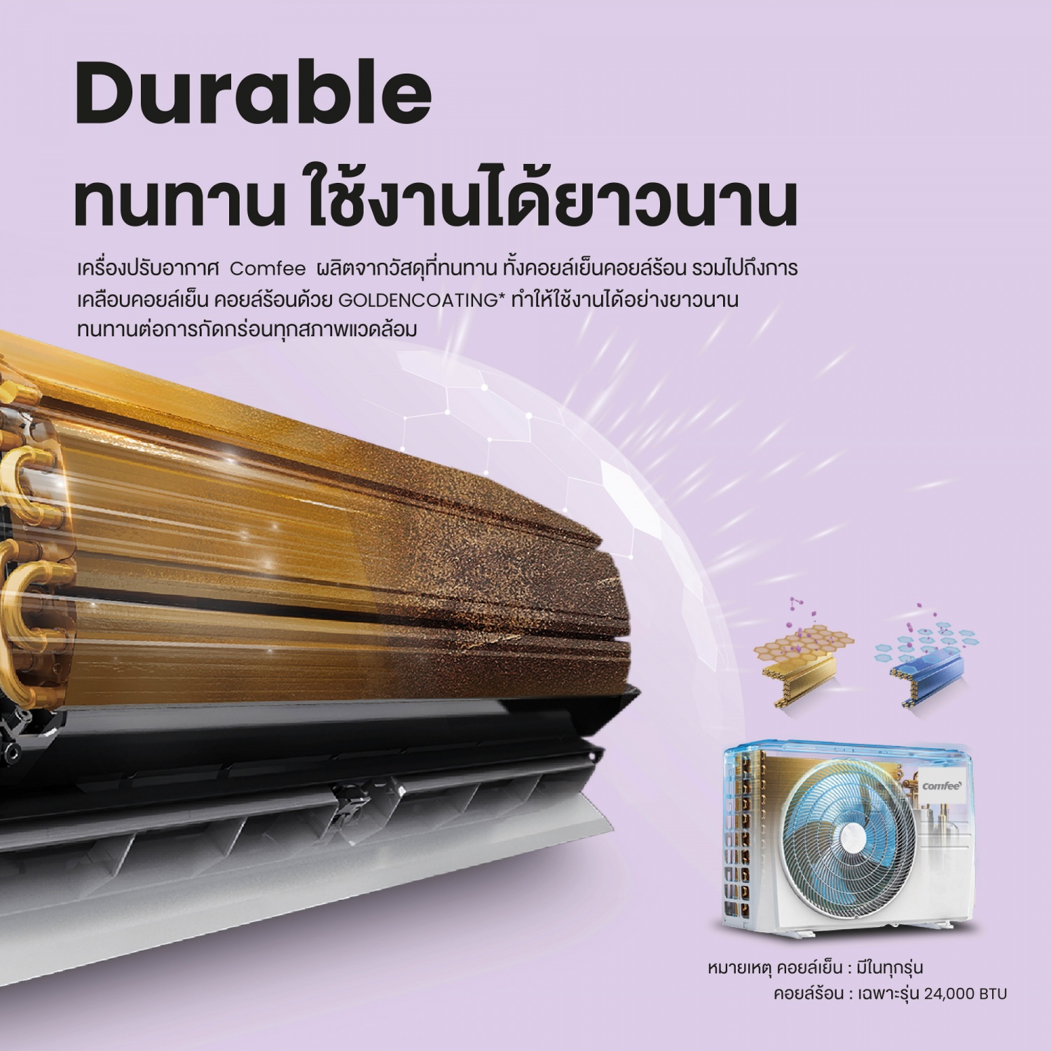 COMFEE เครื่องปรับอากาศ Inverter ขนาด 9089 บีทียู รุ่น CF-09VAGF-T2 สีขาว