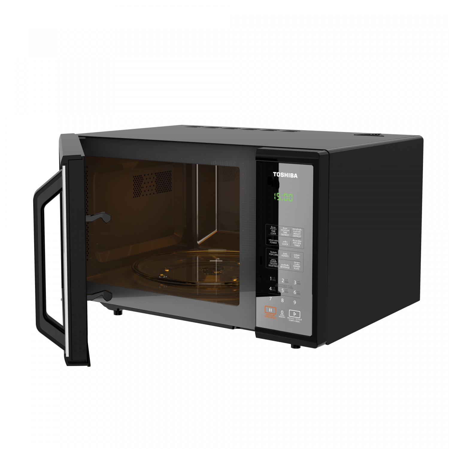TOSHIBA ไมโครเวฟดิจิตอล ขนาด 25L รุ่น MM-EM25PE(BM) สีดำ