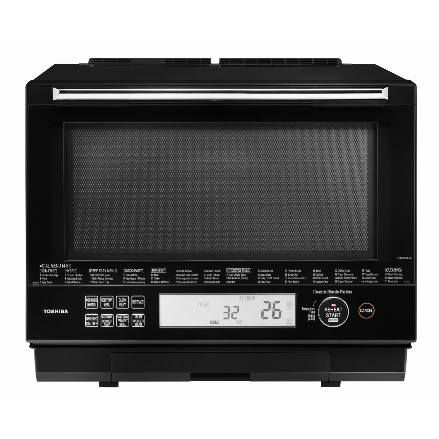 TOSHIBA ไมโครเวฟ ขนาด 30L รุ่น ER-TD5000C(K) สีดำ