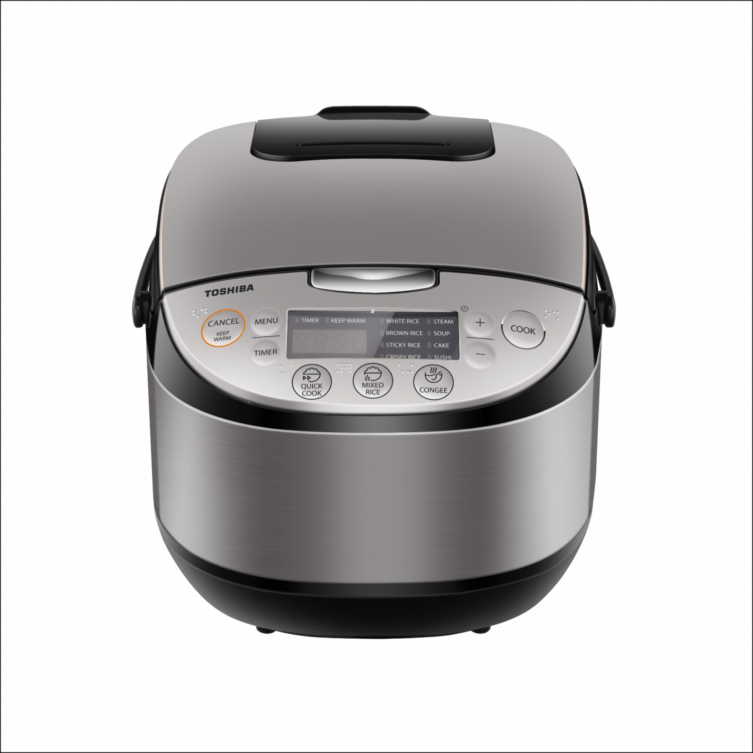 TOSHIBA หม้อหุงข้าวดิจิตอล ขนาด 1.8 ลิตร รุ่น RC-T18DR2 สีเงิน