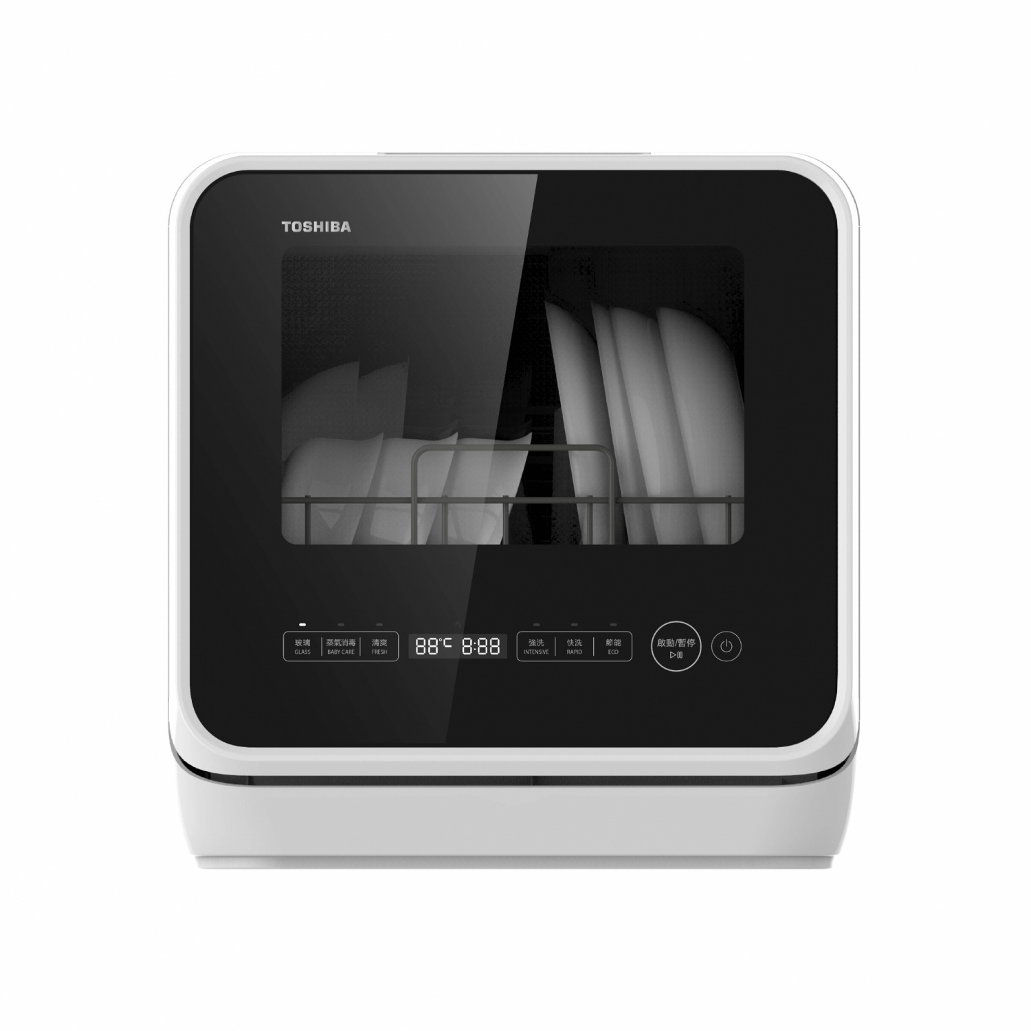 TOSHIBA เครื่องล้างจานตั้งโต๊ะ (22 ชิ้น) DWS-22ATH(K) สีขาว/ดำ