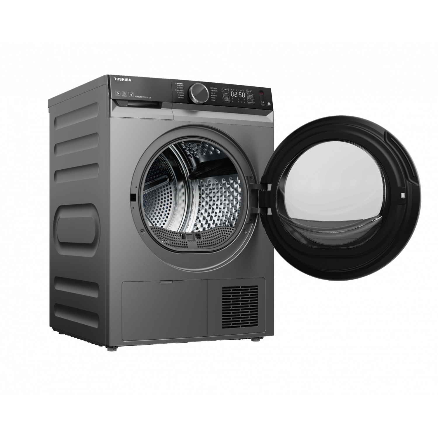 TOSHIBA เครื่องอบผ้าฝาหน้า 10kg. TD-BK110GHT(SK) สีเงิน