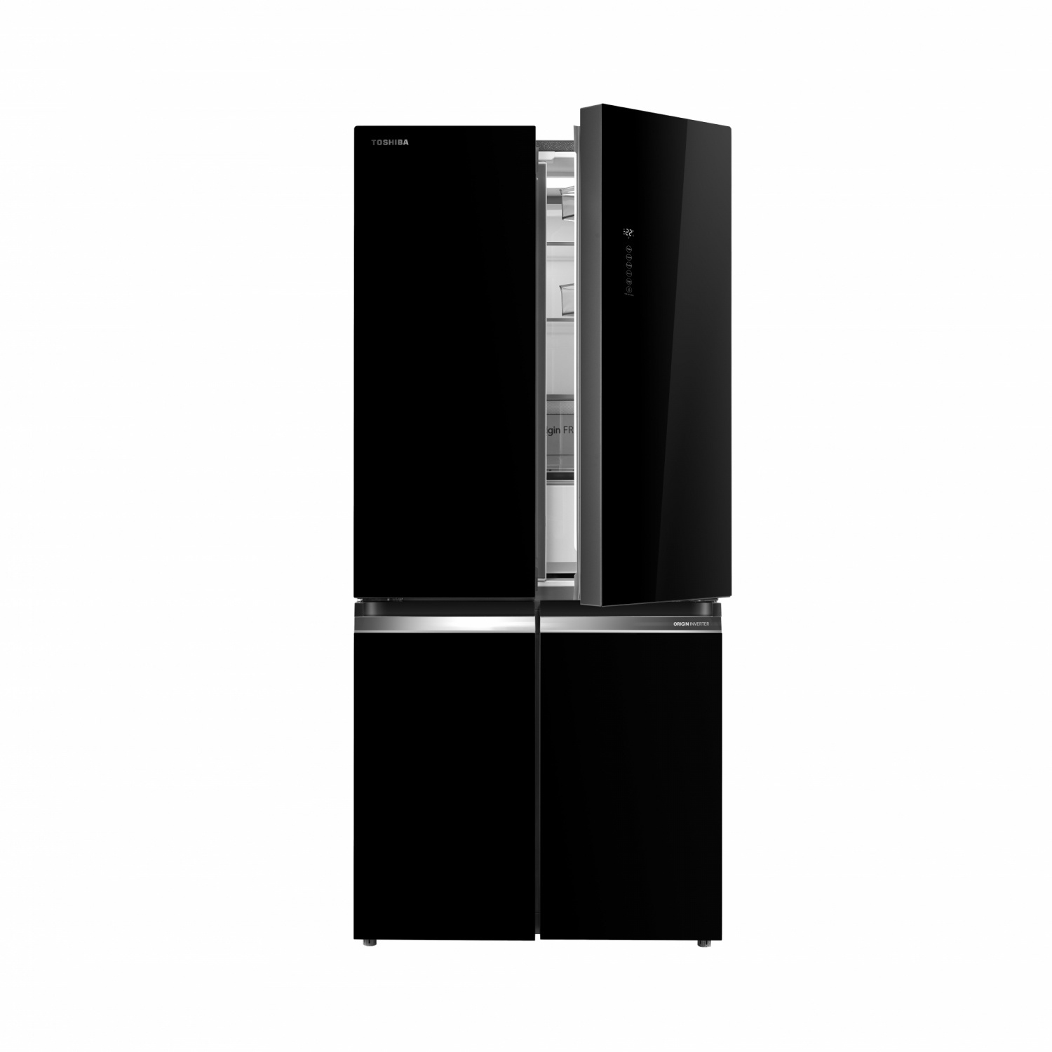 TOSHIBA ตู้เย็น 4 ประตู 18.0 คิว  รุ่น GR-RF665WIA-PGTH(22) กระจกดำ