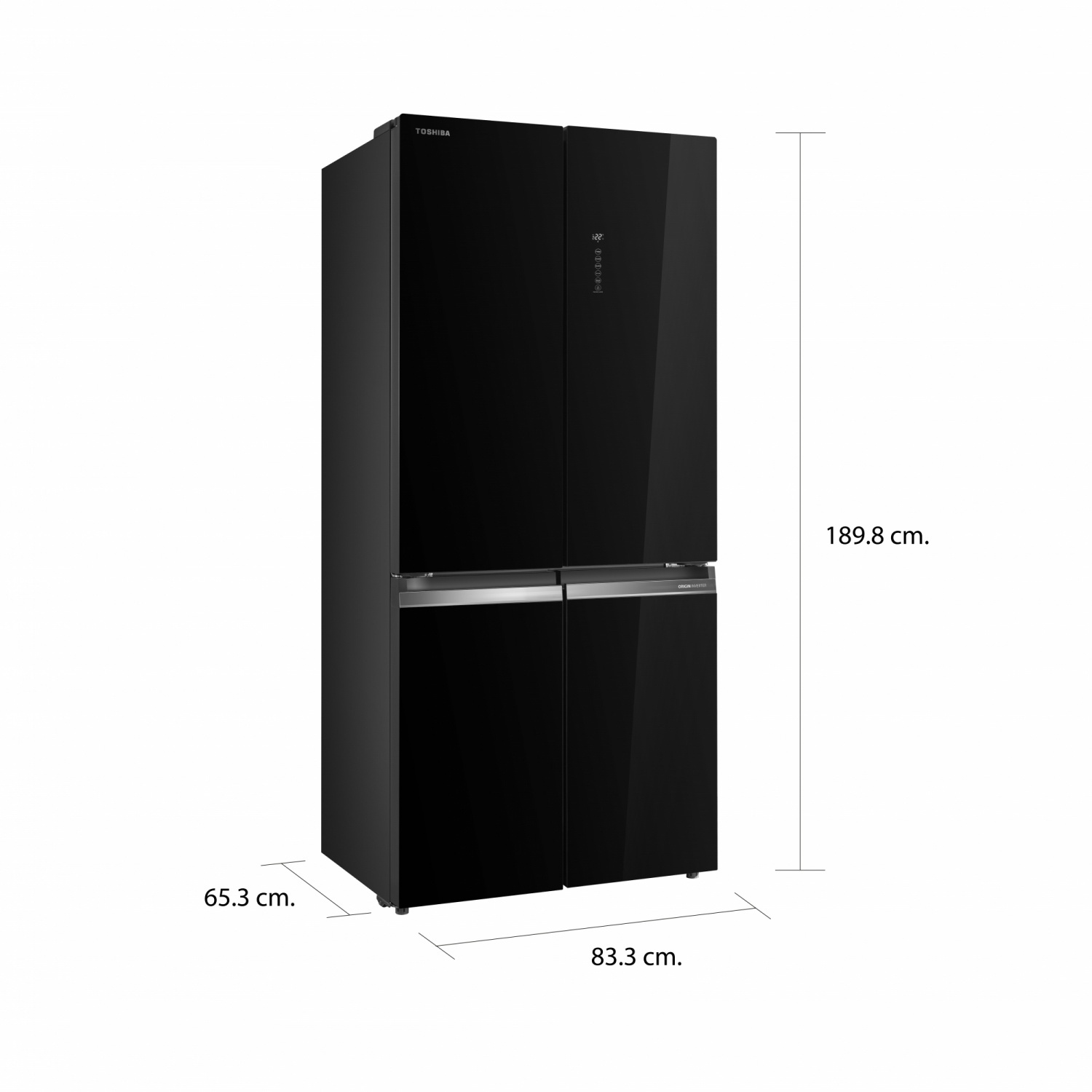 TOSHIBA ตู้เย็น 4 ประตู 18.0 คิว  รุ่น GR-RF665WIA-PGTH(22) กระจกดำ
