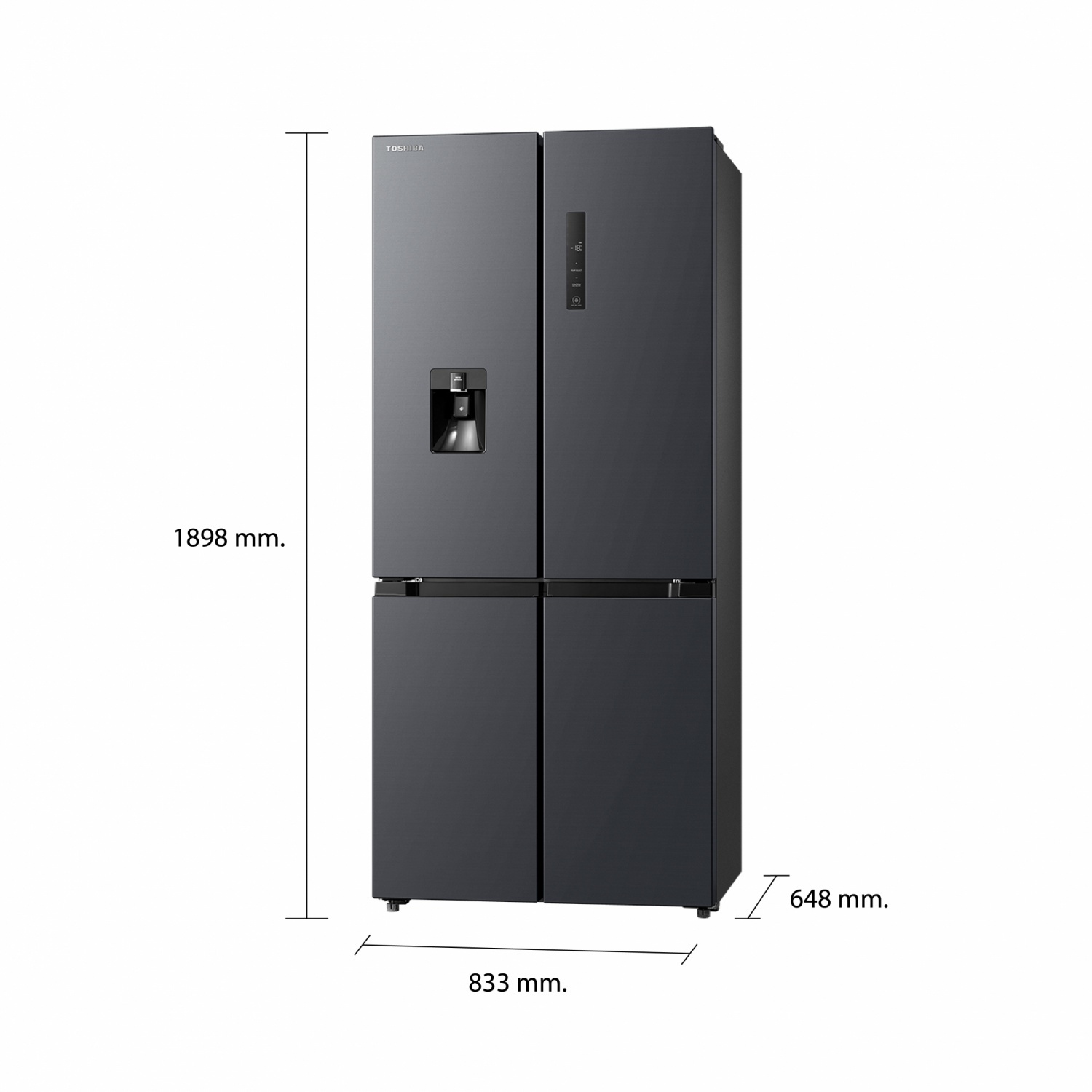 TOSHIBA ตู้เย็น 4 ประตู 18.0 คิว GR-RF605WI-PMT(06) สีเทา