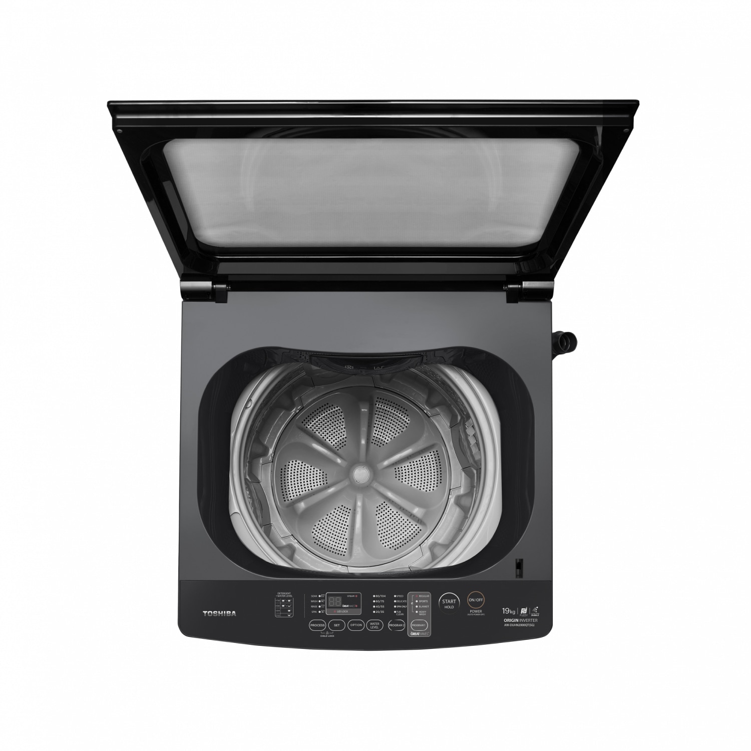 TOSHIBA เครื่องซักผ้าอัตโนมัติ 19 kg. AW-DUHN2000QT(SG) สีซิลเวอร์