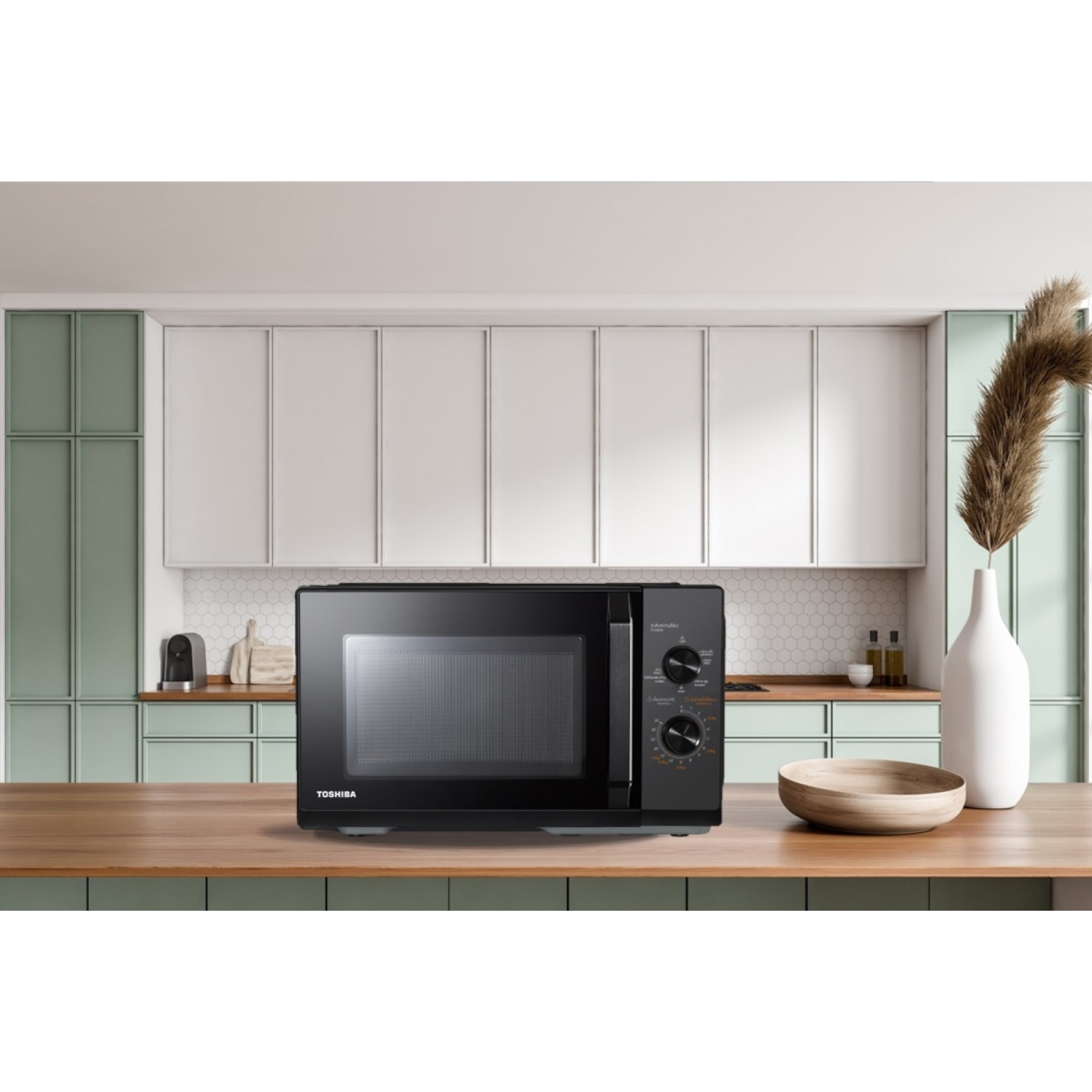 TOSHIBA ไมโครเวฟ ย่าง 25L MW3-MG25PC(BK) สีดำ