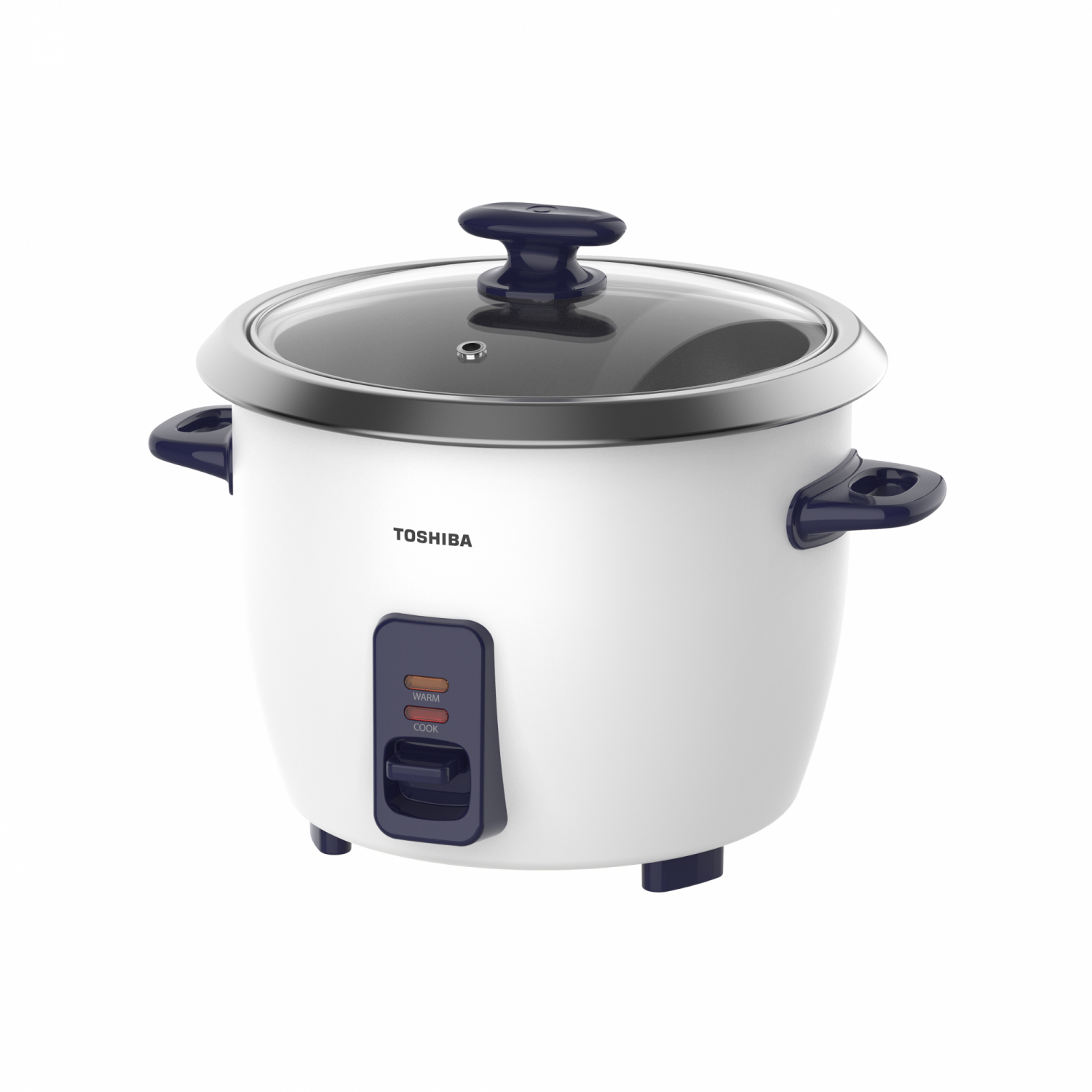 TOSHIBA หม้อหุงข้าวฝาเปิด ขนาด 1.3 ลิตร รุ่น RC-13MHUTH(B) สีขาว