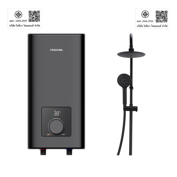 TOSHIBA เครื่องทำน้ำอุ่น ขนาด 5919 วัตต์ รุ่น TWH-60EFNTH(K)-RS สีดำ