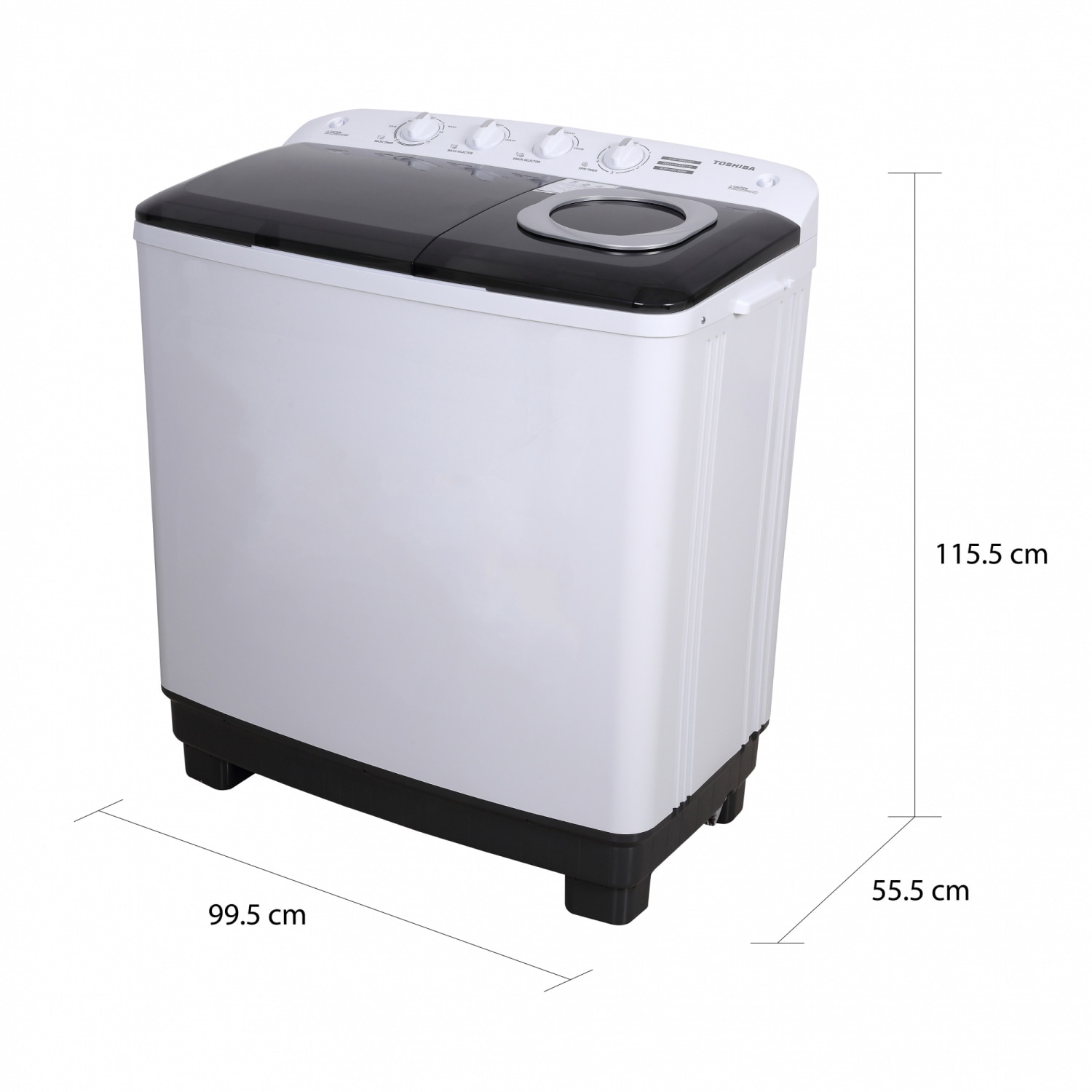 TOSHIBA เครื่องซักผ้า 2 ถัง ขนาด 17 KG รุ่น VH-Q180MT สีขาว