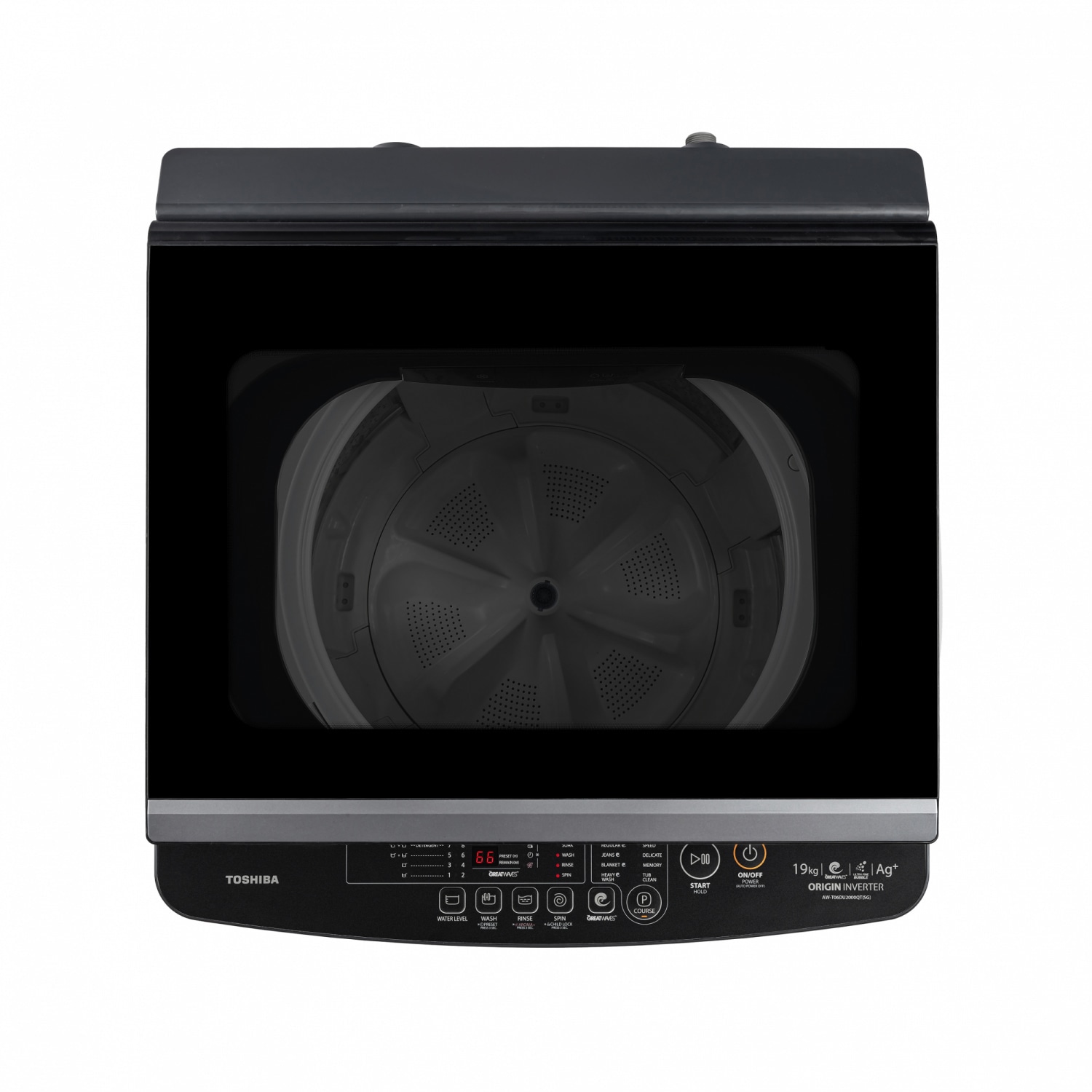 TOSHIBA เครื่องซักผ้าอัตโนมัติ 19 kg. AW-T06DU2000QT(SG) สีซิลเวอร์