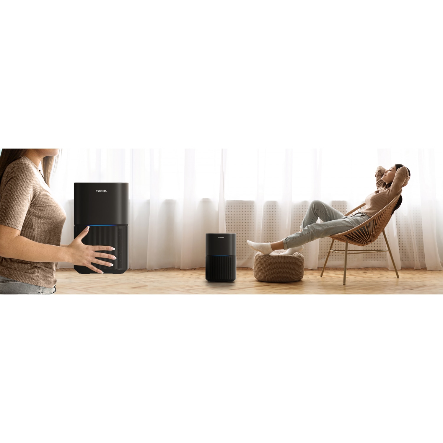 TOSHIBA เครื่องฟอกอากาศ รุ่น TAP-YD25UTH(H) สีดำ