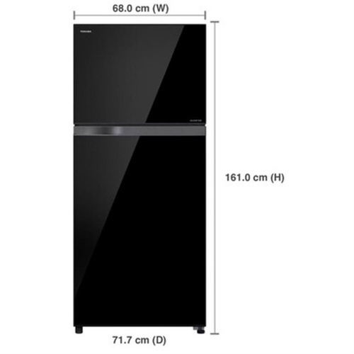 TOSHIBA ตู้เย็น2ประตู 12.8 คิว GR-AG41KDZ(XK) สีดำ