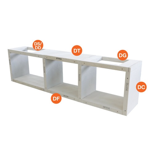 ตราเพชร เคาน์เตอร์มวลเบา  DF พื้น  ขนาด 7.5x56x142ซม.Floor สีขาว
