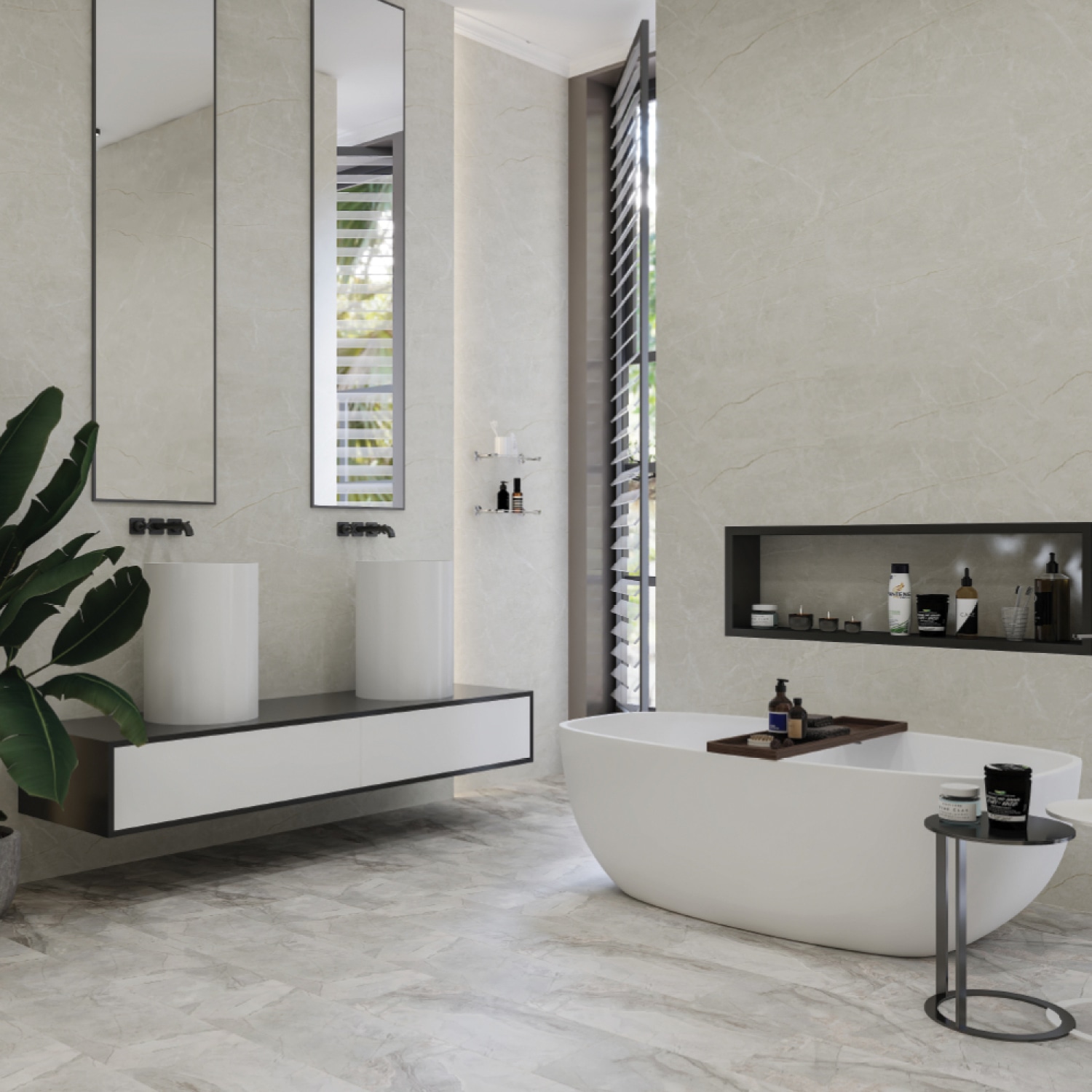 ตราเพชร แผ่นผนังSPC FastPanel 0.45x60x280ซม. MC11 Breeze Beige (1กล่อง4แผ่น)