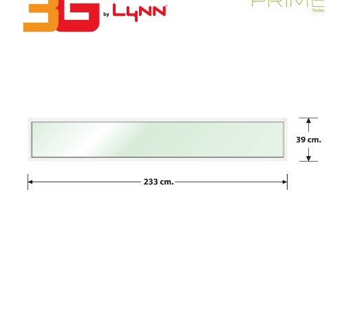3G (PS) หน้าต่างอะลูมิเนียม ช่องแสง 233x39ซม. สีขาว